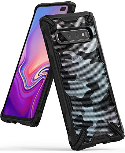 Product Cover Ringke Fusion X Design DDP Compatible with Galaxy S10 Plus Case Semi-Opaque PC Back with TPU Bumper Stylish Protection Cover for Galaxy S10 Plus (2019) - Camo Black