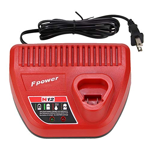 Product Cover Fhybat Replacment M12 Charger for Milwaukee 12V Lithium Ion 48-59-2401 48-11-2440 48-11-2402 48-11-2411