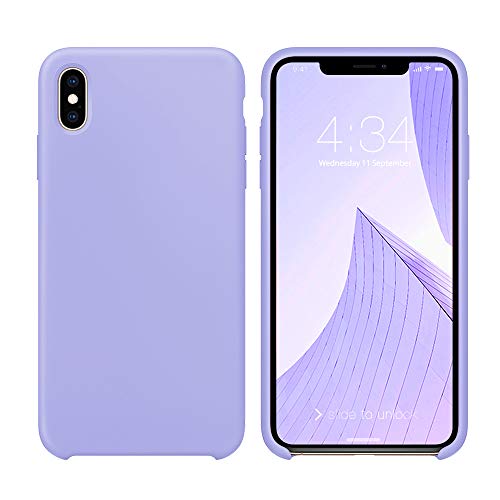 Product Cover xperg iPhone X Case, iPhone Xs Silicone Case, Slim Liquid Silicone Gel Rubber Shockproof Case Soft Microfiber Cloth Lining Cushion Compatible with Apple iPhone X/XS 5.8