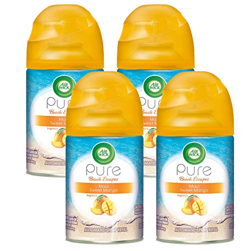 Product Cover Air Wick Pure Freshmatic 4 Refills Automatic Spray, Maui Sweet Mango, 4ct, Air Freshener, Essential Oil, Odor Neutralization, Packaging May Vary