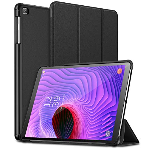 Product Cover Infiland Samsung Galaxy Tab A 10.1 2019 Case, Ultra Slim Tri-Fold Shell Cover Compatible with Samsung Galaxy Tab A 10.1 Inch Model SM-T510/SM-T515 2019 Release Tablet, Black