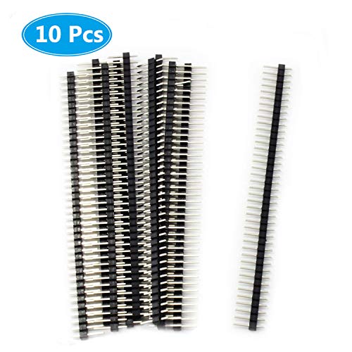 Product Cover MCIGICM 10pcs Male Header Pin, 40 Pin Header Strip (2.45mm) for Arduino Connector