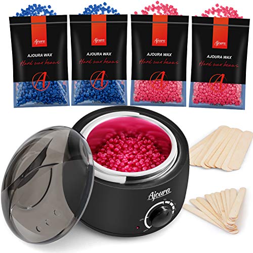 Product Cover Ajoura Waxing Kit, Wax Warmer Hair Removal Kit with Hard Wax Beans for Coarse Hair Body Bikini Eyebrow Face Underarms, Wax Kit at Home for Women Men