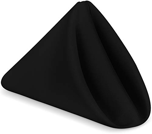 Product Cover Utopia Home 24 Pack Cloth Napkins (17 x 17 Inches), Black Dinner Napkins,100% Polyester