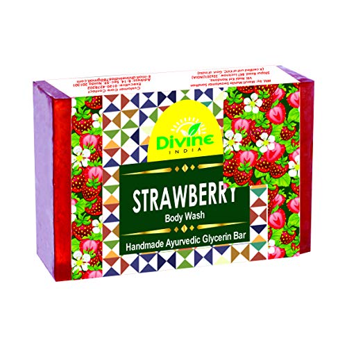 Product Cover Divine India Premium Strawberry Handmade Soap With Essential Oils , 200g