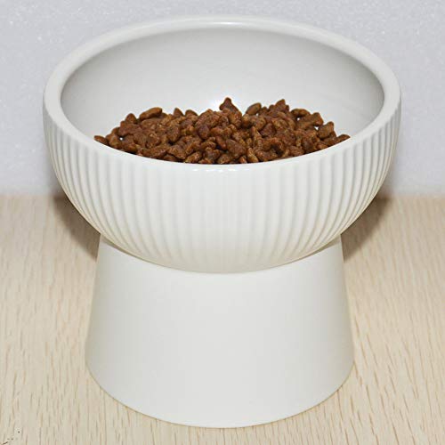 Product Cover Raised Cat Bowl, Elevated Cat Food Bowls Water Bowl with stand Ceramic Cat Feeding Bowls Stress Free Pet Food & Water Bowls