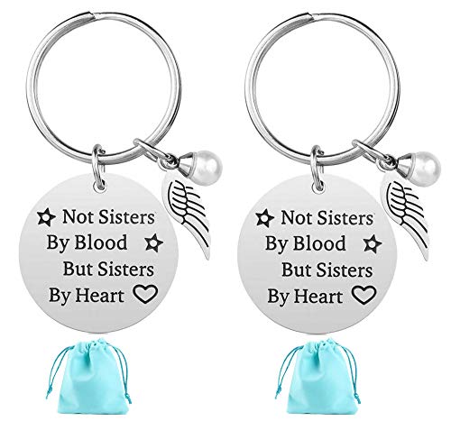 Product Cover 2-Pack Stainless Steel Keychain Best Friendship Gifts for Friend Women Female Girls Sister Birthday -Funny-Graduation Gift