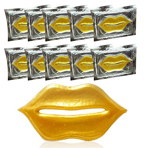 Product Cover 30 Pieces Crystal 24K Gold Bio Collagen Gel Lip Pad Mask Great for Moisturizing, Anti-Wrinkle,Nourishing & Hydrating Lips Skin Firming