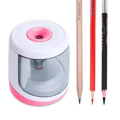 Product Cover Pencil Sharpener,Portable Electric Pencil Sharpeners Battery Operated Auto Fast Sharpen for (6-8 mm)No.2 Pencils&Colored Pencils,Safety for Home/School/Classroom/Office Painting Writing,Pink,Chasing Y