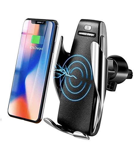 Product Cover Wireless Smart Sensor Car Charger Mount, IR Intelligent Sensing Auto Clamping 10 W Fast Charging Air Vent Mount Holder for iPhone Xs Max/XR/X/8/8Plus Samsung S9/S8/Note8 & Qi-Enabled Devices (Black1)