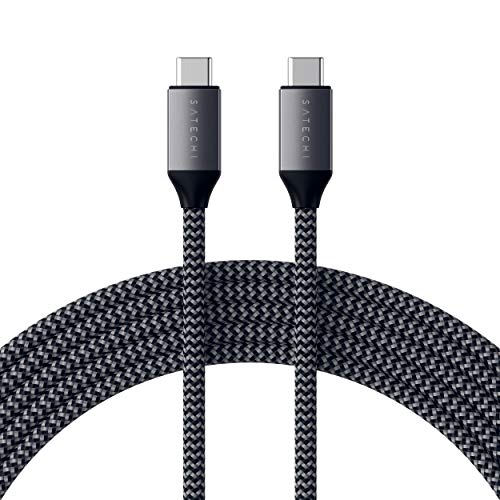 Product Cover Satechi USB-C to USB-C 100W Charging Cable for USB Type-C Devices - 6.5 Feet (2 Meters) - Compatible with 2019/2018/2017 MacBook Pro, 2018 iPad Pro, 2018 MacBook Air, Samsung Galaxy S10
