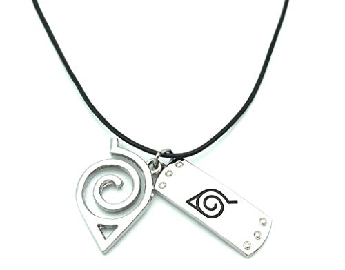 Product Cover HappyShip Naruto Necklace Naruto Leaf Necklace Naruto Leaf Village Symbol Logo Pendant Necklace (A)