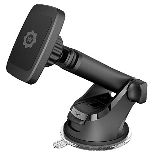 Product Cover Magnetic Phone Car Mount, WizGear Universal Magnetic Car Mount Holder, Windshield Mount and Dashboard Mount Holder for Cell Phones and Tablets with Long Arm - (New Telescopic Arm)