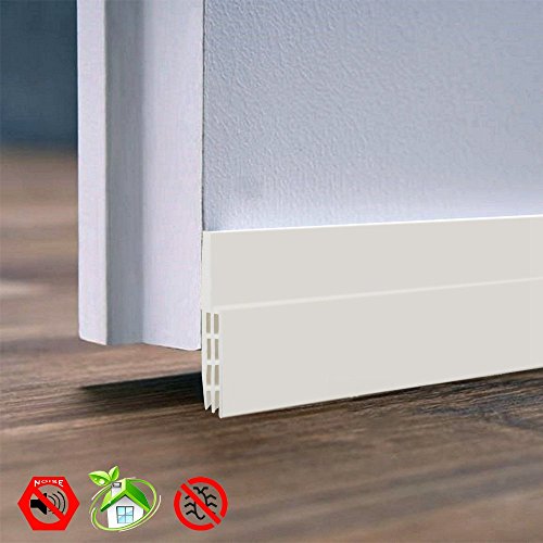 Product Cover IDEALCRAFT Door Draft Stopper, Silicone Rubber Under Door Sweep Bottom Seal Sound Blocker, with 3m VHB Adhesive Backing,2