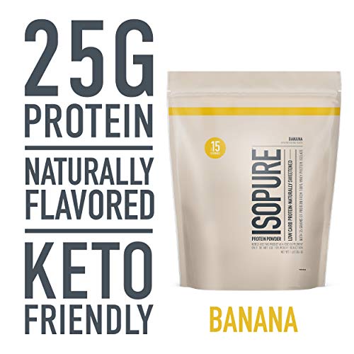 Product Cover Isopure Naturally Flavored, Keto Friendly Protein Powder, 100% Whey Protein Isolate, Flavor: Natural Banana, 1 Pound