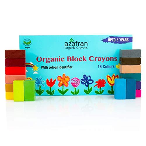 Product Cover Azafran Organic Crayons Organic Block Crayons, 16 Colours - 120 Grams