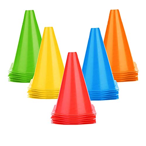 Product Cover IROCH 25 PCS Soccer Cones Disc Cone Sets for Training, Field Cone Markers Football, Kids, Sports