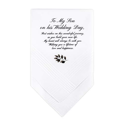 Product Cover W&F GIFT Wedding Gift Handkerchief for Son from Mother and Father Of The Groom|Groom Gift