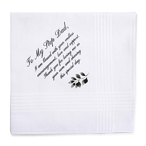Product Cover W&F GIFT Wedding Gift Handkerchief for Step Father Of The Bride | Step Dad Gift