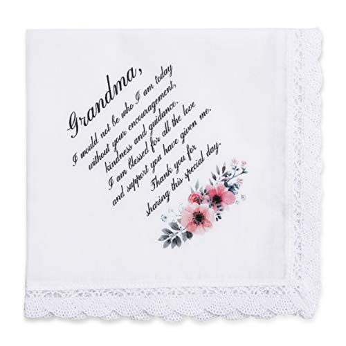 Product Cover W&F GIFT Wedding Gift for Grandmother Of The Bride | Wedding Day Handkerchief Grandma