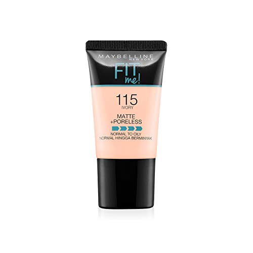Product Cover Maybelline New York Fit Me Matte+Poreless Liquid Foundation Tube, 115 Ivory, 18ml