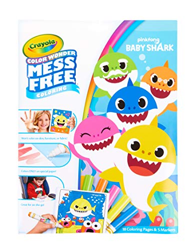Product Cover Crayola Color Wonder Baby Shark Coloring Pages, Mess Free Coloring, Gift for Kids, Age 3, 4, 5, 6