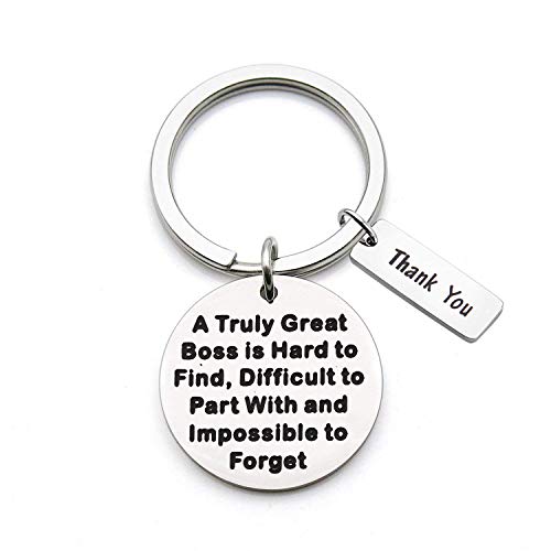 Product Cover ENSIANTH Boss Gift A Truly Great Boss is Hard to Find Difficult To Part With and Impossible To Forget Keychain Thank You gift retirement gift for Boss (Boss Keychain)