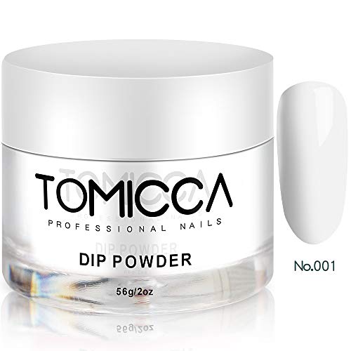 Product Cover TOMICCA Dip Powder French Wihte Nail High-Capacity Jar - 2 OZ Acrylic Powder Nail Polish No Need UV/LED - White #001