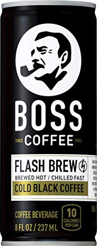 Product Cover BOSS COFFEE by Suntory - Japanese Coffee Drink - Imported Coffee - Flash Brewed - Gluten Free, Sugar Free, Dairy Free, Keto, Vegan. (Original Black) (8 oz) (Pack of 12)