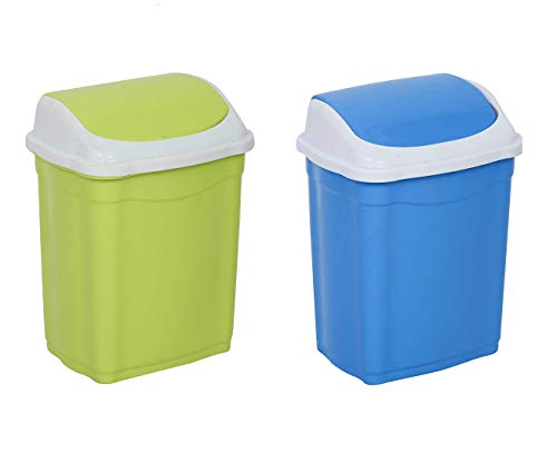 Product Cover ARISTO 28 LTR,Plastic Swing Lid Dustbin (Combo - Green/Blue)