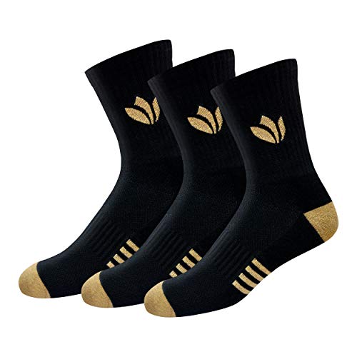 Product Cover Fresh Feet Odour Free Daily Wear Organic Cotton Crew Socks - Pack of 3 (Free Size) (Gold)