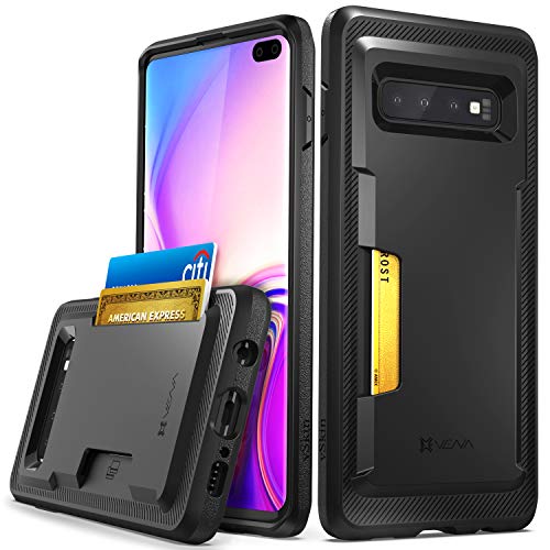 Product Cover Vena Galaxy S10 Plus Card Case, [vSkin] Slim Protection TPU Credit Card Case Card Holder Cover Compatible with Galaxy S10 Plus - Black