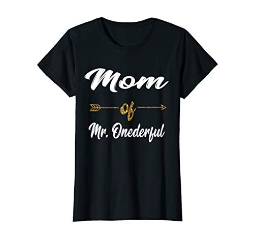 Product Cover Womens Funny Mom of MR. Onederful Wonderful 1st birthday boy Shirt