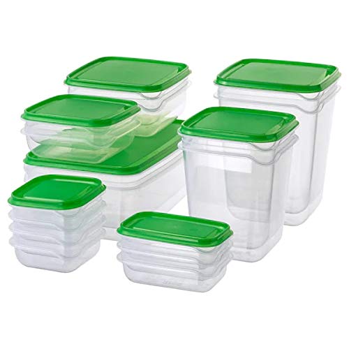 Product Cover Ikea PRUTA Food Container, Transparent, Green - Set of 17