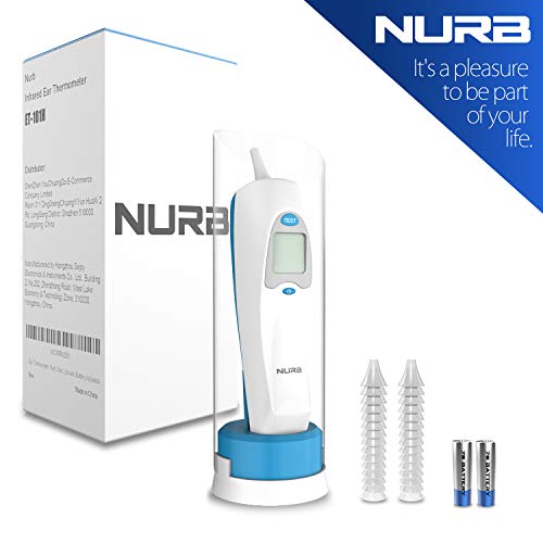 Product Cover Nurb Best Medical Ear Thermometer Infrared Digital Ear Thermometer Suitable for Baby Infant Kids Toddler and Adults with Fever Indicator FDA and CE Approved