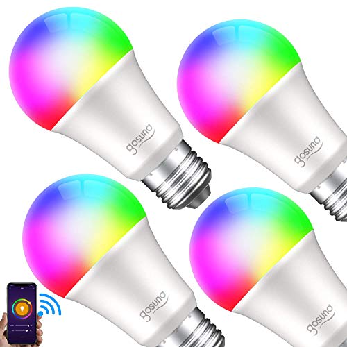 Product Cover WiFi Smart Light Bulb Works with Alexa Google Home & IFTTT, Gosund 800LM A19 E26 LED Smart Bulb 2700K RGB Color Changing Dimmable, No Hub Required, Soft White (4 Pack)