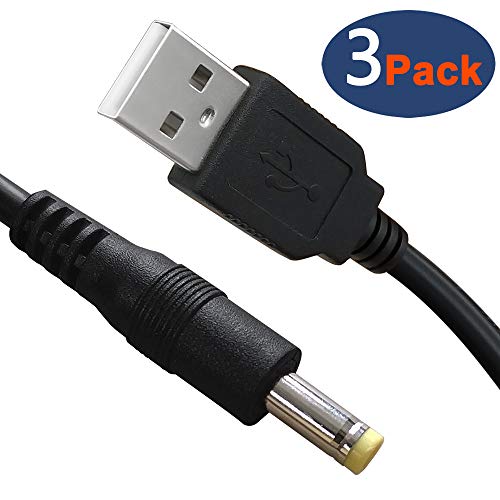 Product Cover SIOCEN 3 Packs 4FT USB 2.0 A Male to DC 4.0mm x 1.7mm 5 Volt DC Barrel Jack Power Cable,DC 5V Power Plug Connector Charger Cord for Sony PSP 3000 2000 1000,Tablet,Cellphone,Laptop,Netbook,Electronics