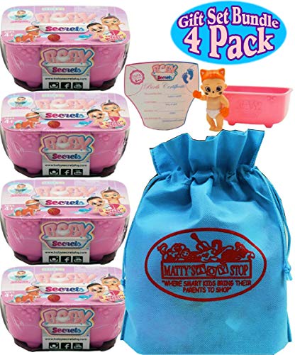 Product Cover Baby Secrets Series 2 Surprise Babies Gift Set Party Bundle with Bonus Matty's Toy Stop Storage Bag - 4 Pack (Assorted)