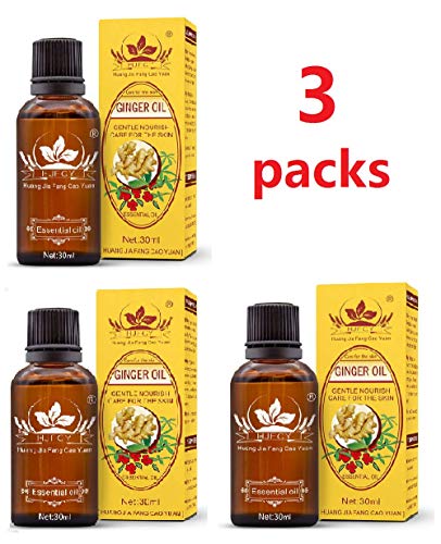 Product Cover 3 Pack Ginger Oil,Pure Natural Lymphatic Drainage Ginger Oil,SPA Massage Oils,Repelling Cold and Relaxing Active Oil-90ml
