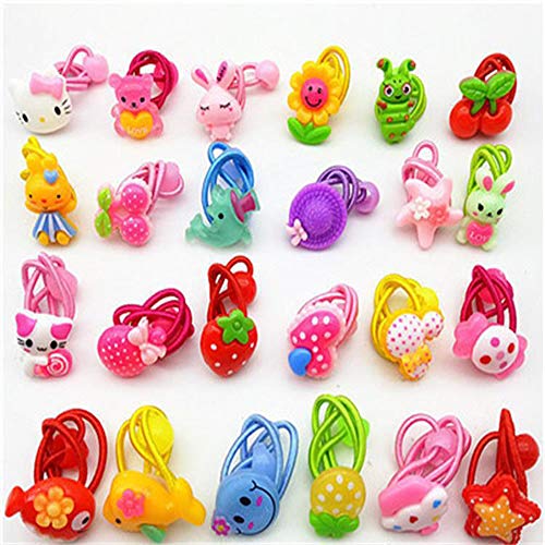 Product Cover Cute Cartoon Baby Children Girls Little Princess Girls Cartoon Elastic Hair Ties Head Hair Tie Bands Ropes Girls Ponytail Random Style, No Repeated Styles
