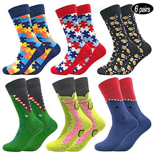 Product Cover Fun Colorful Socks Combed Cotton Stockings Mid Calf Art Patterned Funky Happy Sock Packs