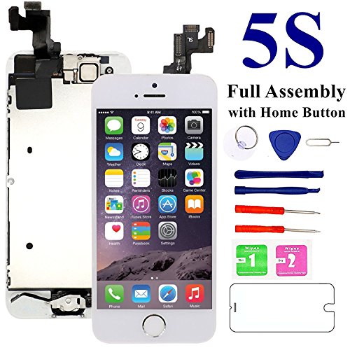 Product Cover Mafix for iPhone 5S/SE Screen Replacement-White, with Home Button, Front Camera, Earspeaker Full Assembly LCD Display Digitizer Touch Screen Repair Kits for A1533, A1453