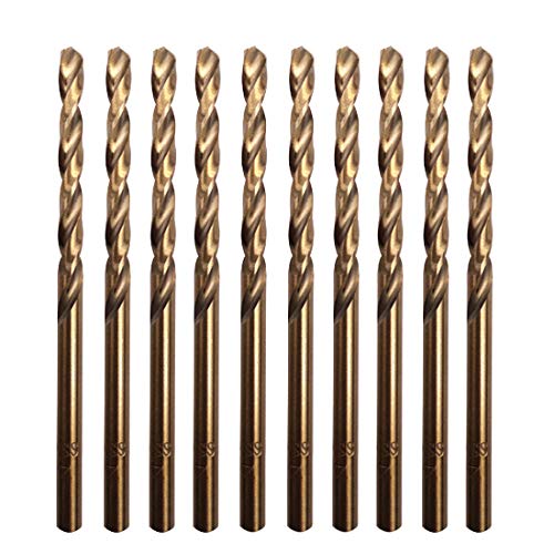 Product Cover Sipery 10Pcs M35 Cobalt HSS Twist Drill Bits 4mm with Straight Shank, Drilling for Stainless Steel, Copper, Aluminum Alloy and Softer Materials