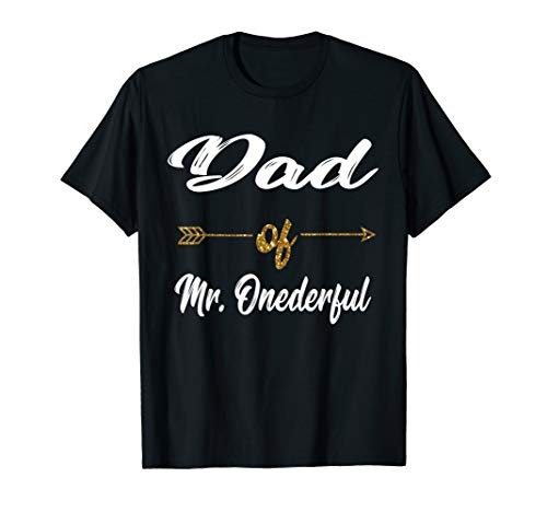 Product Cover Mens Funny Dad of MR. Onederful Wonderful 1st birthday boy Shirt