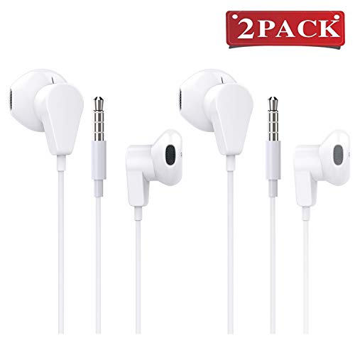 Product Cover XBRN 2 Pack Headphones/Earphones/Earbuds with Mic,Android Earphone Noise Isolating with Volume Control 3.5MM Headphone -White