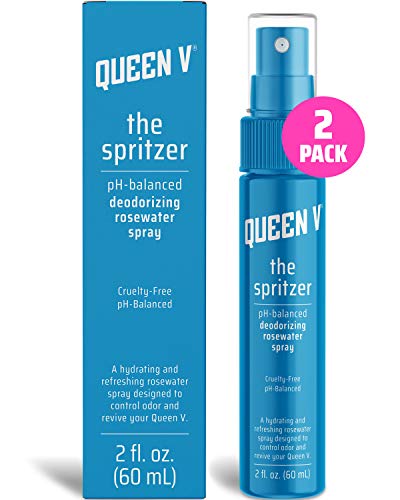 Product Cover Queen V The Spritzer pH Balanced Rose Water Spray for Women | Deodorizing + Freshening Spray for Feminine Health | Cruelty, Paraben, Alcohol and Gluten Free | Natural, Vegan Feminine Care (2 Pack)