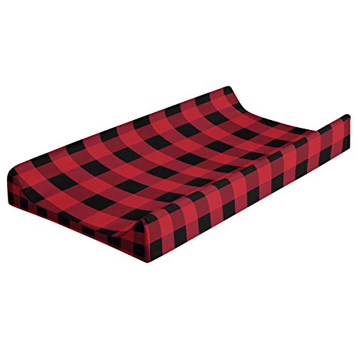 Product Cover Changing Pad Cover Boy Girl - Baby Changing Table Covers for Boys Girls - Woodland Nursery Decor by JLIKA (Buffalo Plaid)