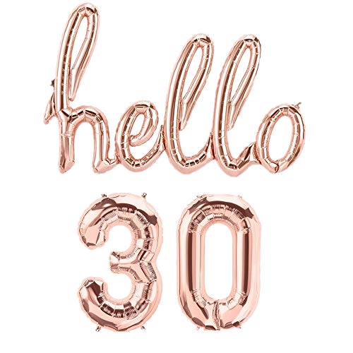 Product Cover Mapple Balloon Hello 30th Rose Gold Birthday Pack 30 Thirtieth Garland Balloons Decorations Dirty Thirty Party Happy Birthday