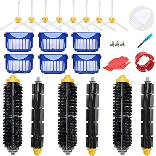 Product Cover LOVECO Replacement Parts Kit for iRobot Roomba 645 655 675 Robotics,6 Filter,6 Side Brush,3 Bristle and Flexible Beater Brush