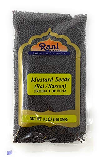 Product Cover Rani Black Mustard Seeds Whole Spice (Rai Sarson) 3.5oz (100g) All Natural ~ Gluten Friendly Ingredients | NON-GMO | Vegan | Indian Origin